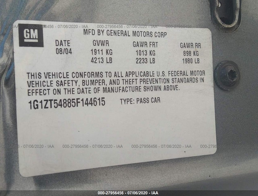 1G1ZT54885F144615