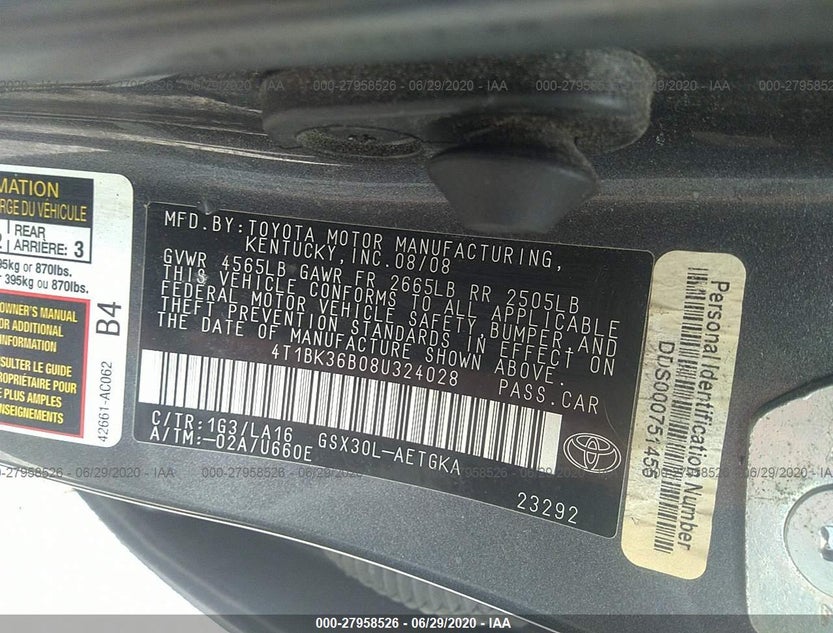 4T1BK36B08U324028
