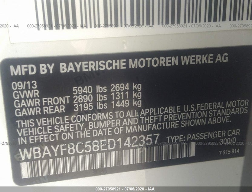 WBAYF8C58ED142357