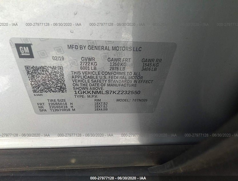 1GKKNMLS7KZ232550