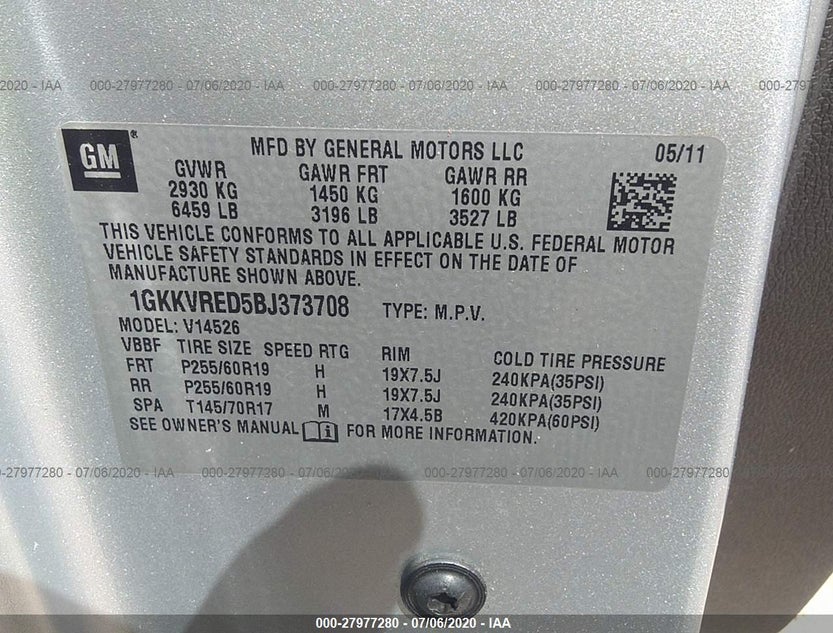 1GKKVRED5BJ373708