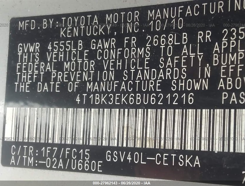4T1BK3EK6BU621216