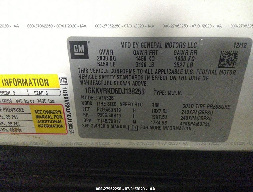 1GKKVRKD6DJ138256