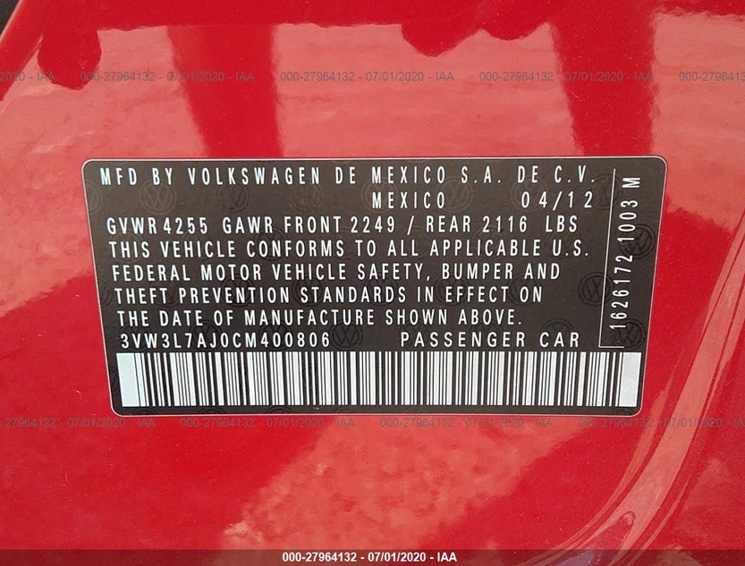 3VW3L7AJ0CM400806
