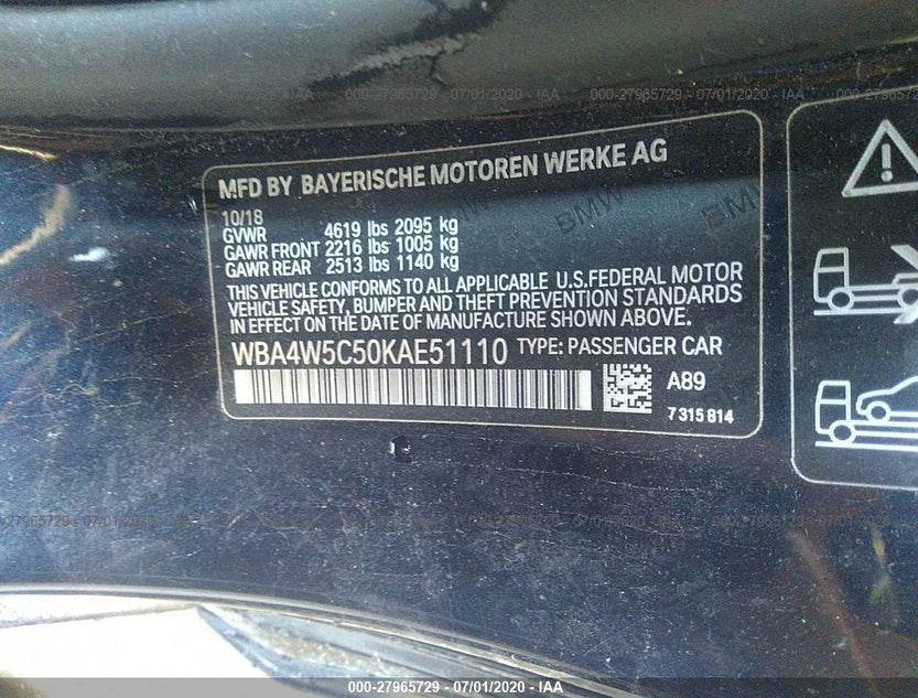 WBA4W5C50KAE51110