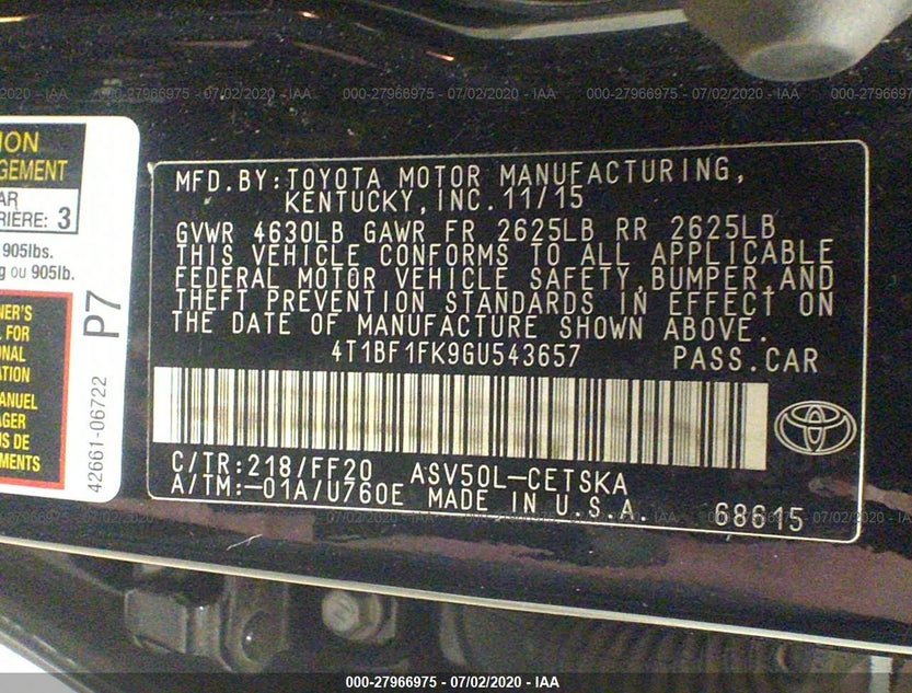 4T1BF1FK9GU543657