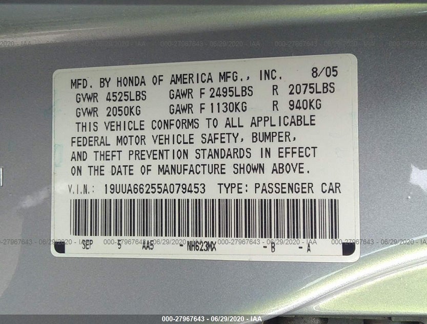 19UUA66255A079453