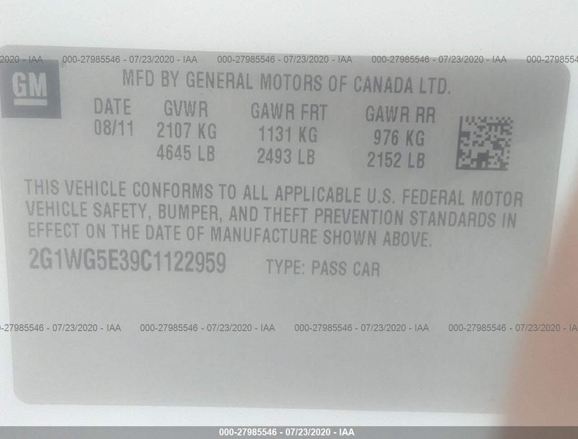 2G1WG5E39C1122959