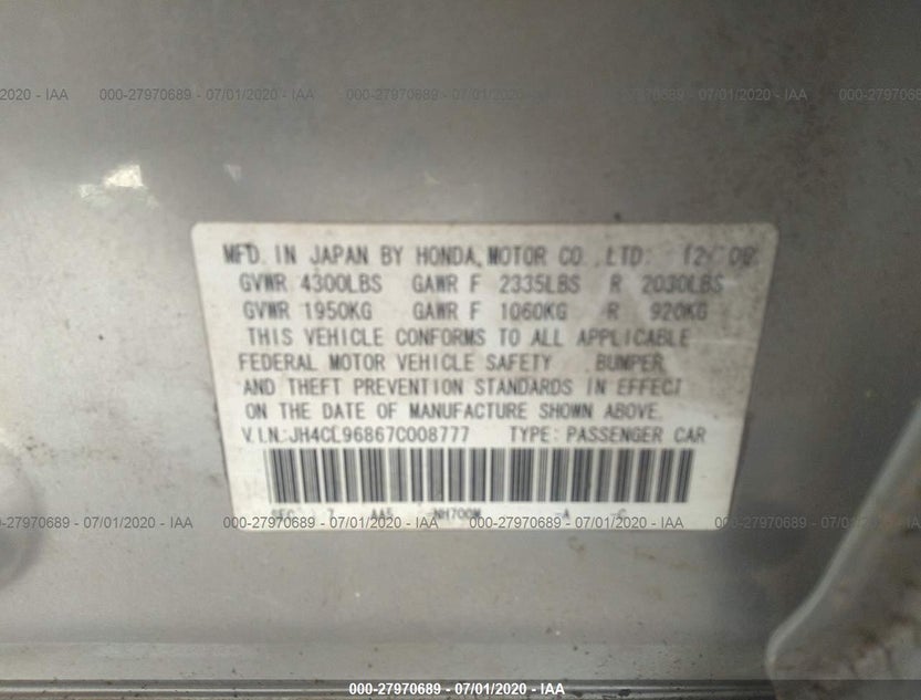 JH4CL96867C008777