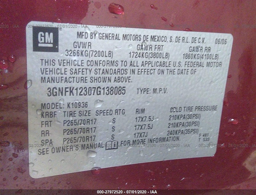 3GNFK12307G138085