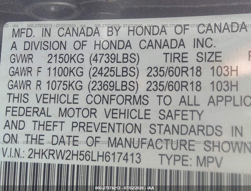2HKRW2H56LH617413