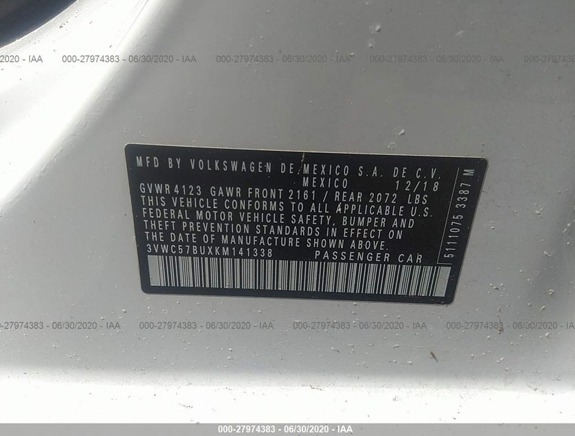 3VWC57BUXKM141338