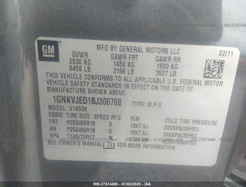1GNKVJED1BJ306768