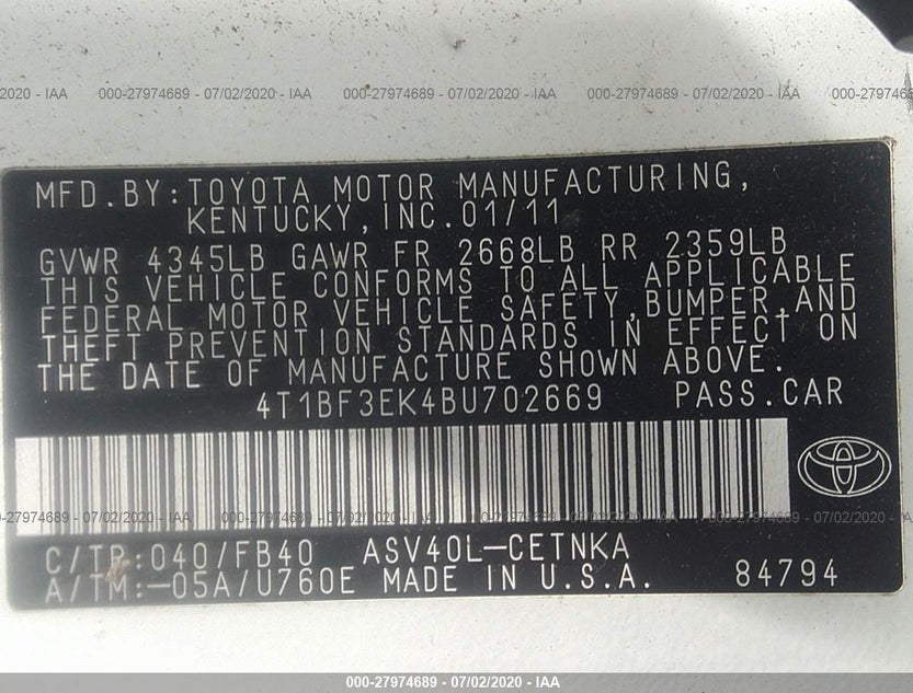4T1BF3EK4BU702669