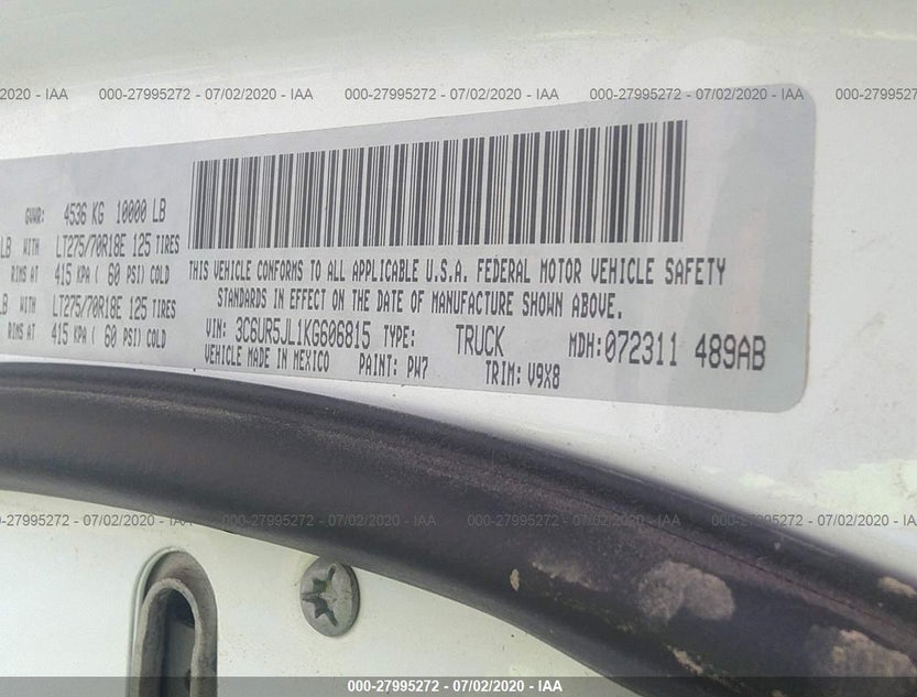 3C6UR5JL1KG606815