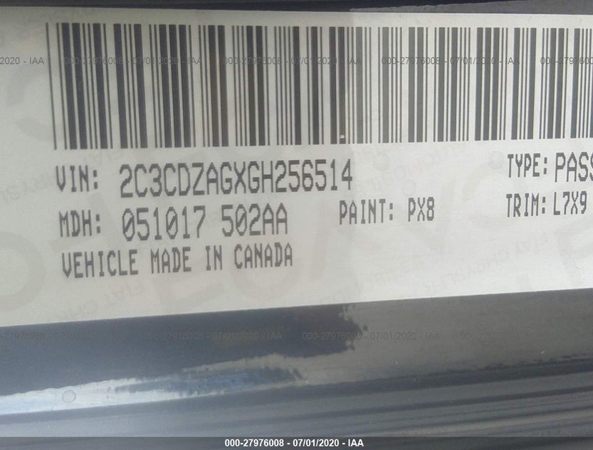 2C3CDZAGXGH256514