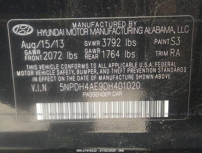 5NPDH4AE9DH401020