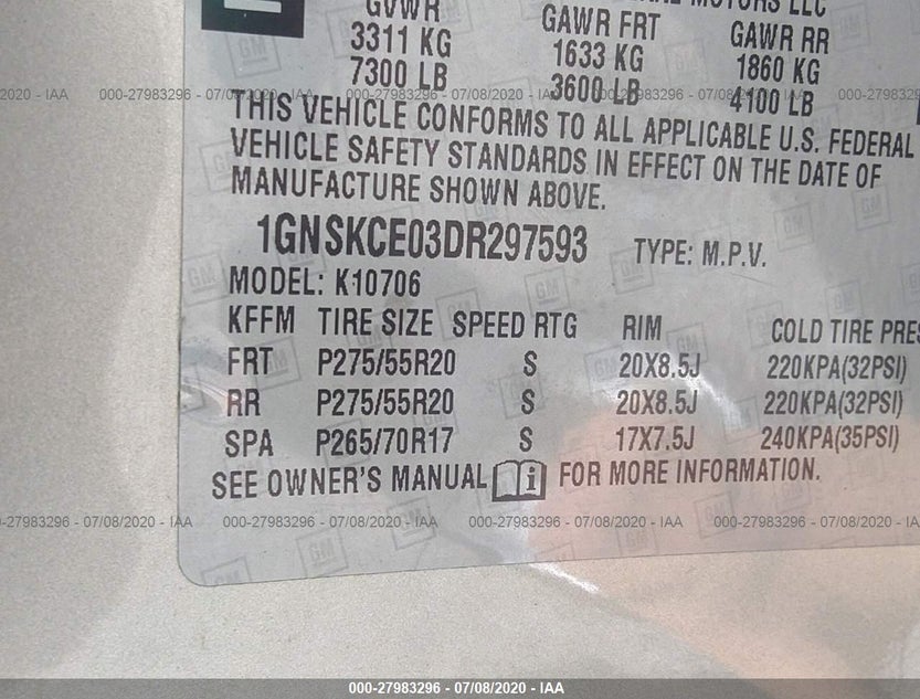 1GNSKCE03DR297593