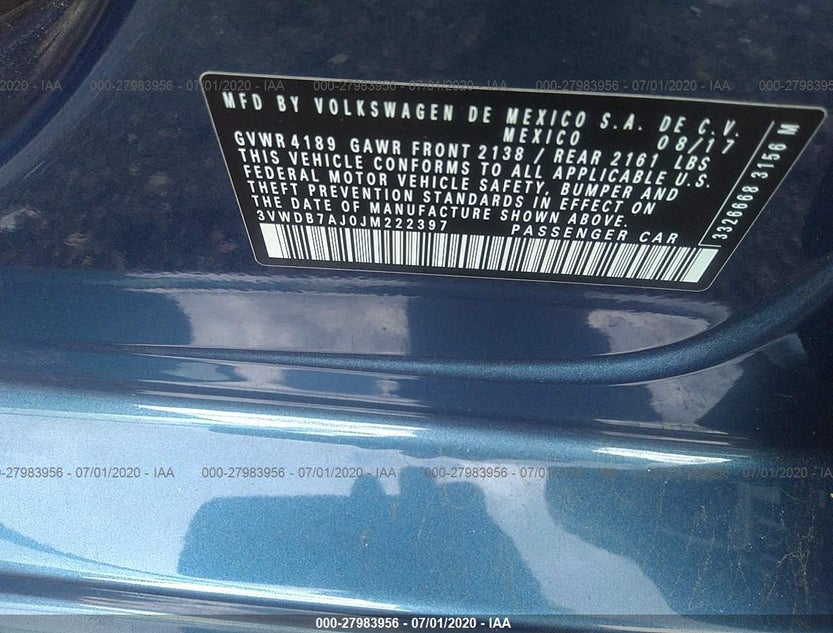 3VWDB7AJ0JM222397