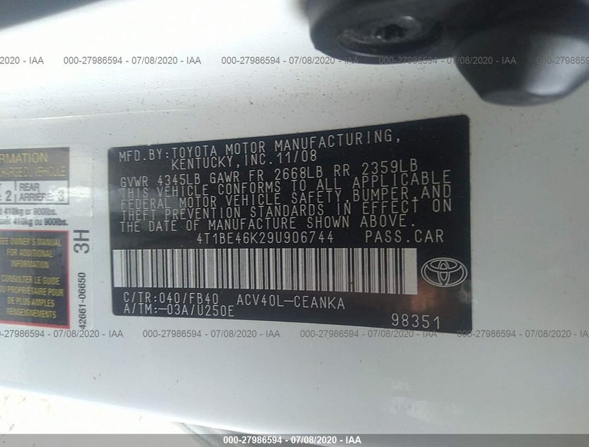 4T1BE46K29U906744