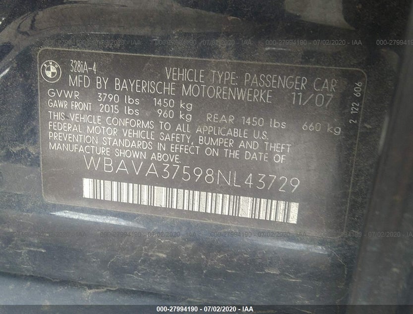 WBAVA37598NL43729