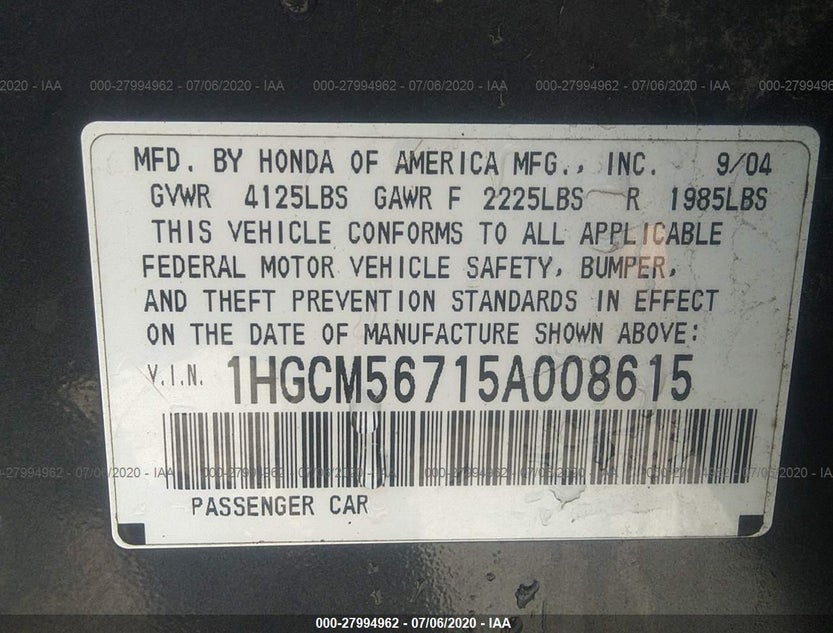 1HGCM56715A008615