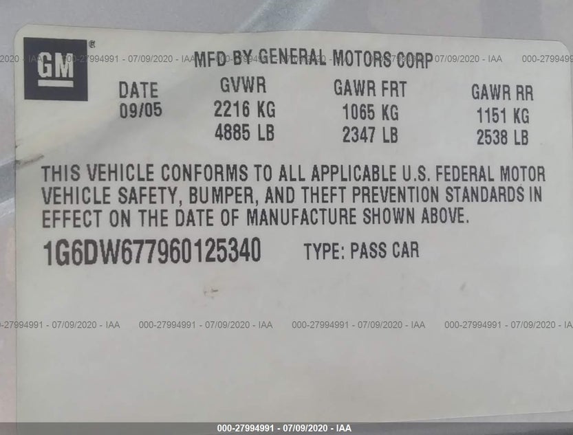 1G6DW677960125340
