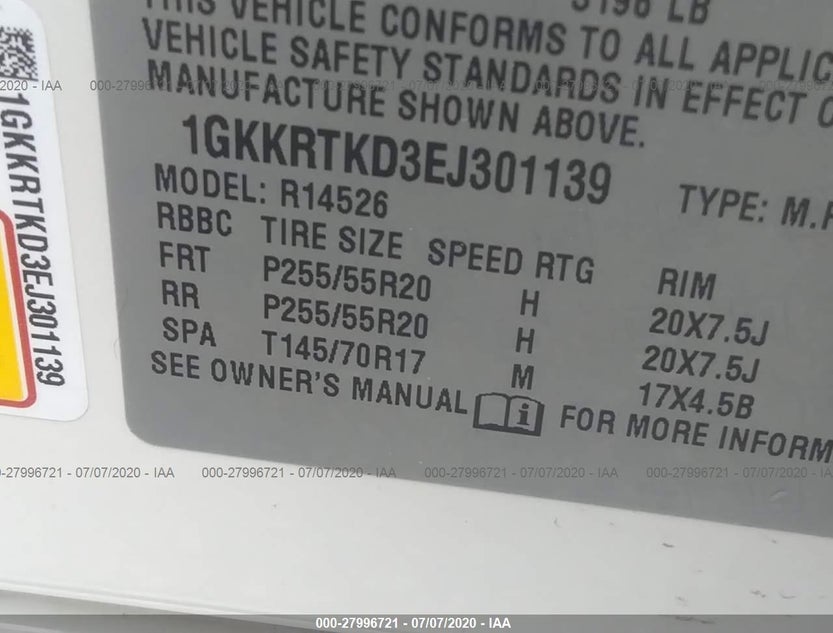 1GKKRTKD3EJ301139