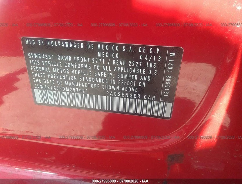 3VW4S7AJ5DM297021