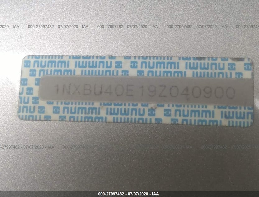 1NXBU40E19Z040900
