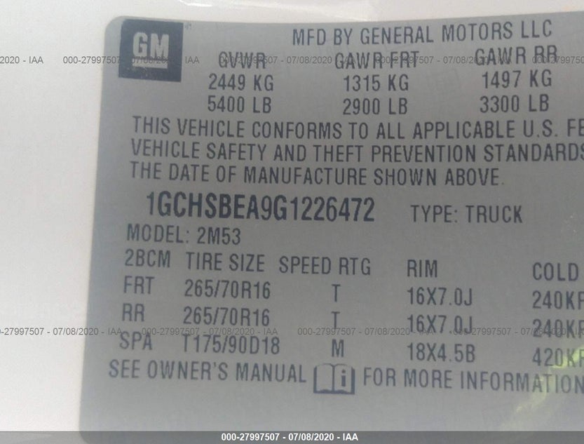 1GCHSBEA9G1226472