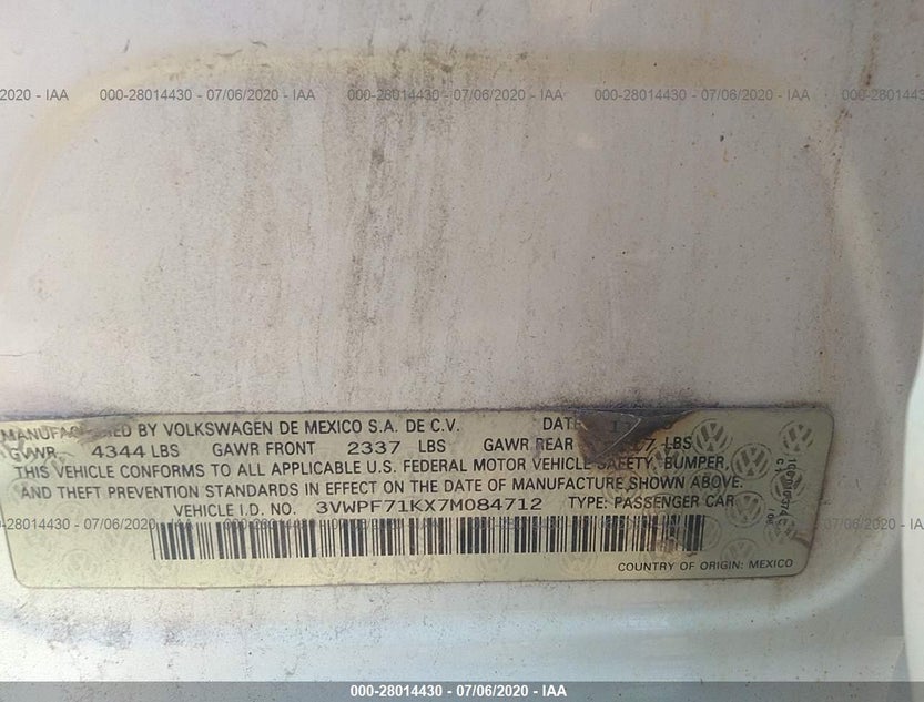 3VWPF71KX7M084712