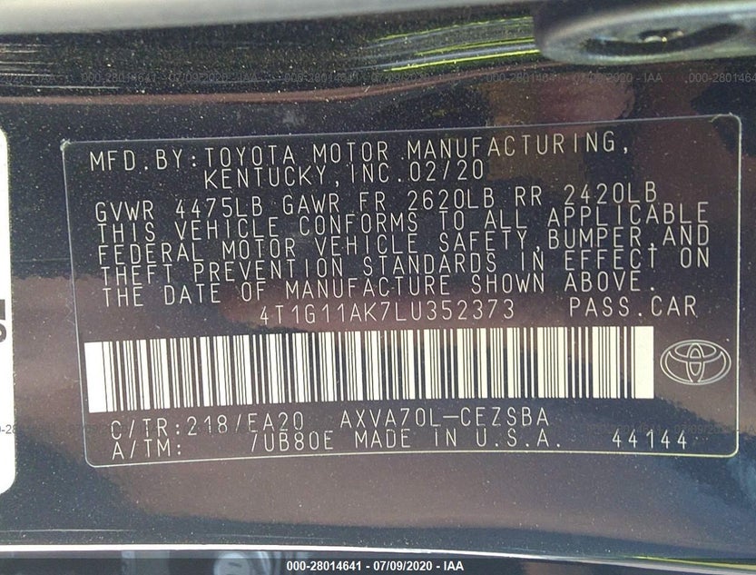 4T1G11AK7LU352373