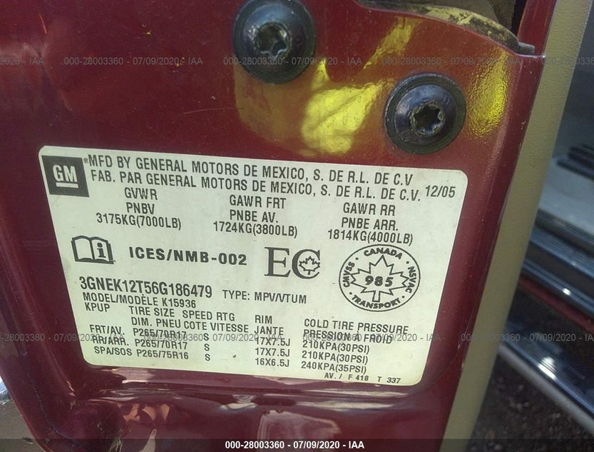 3GNEK12T56G186479