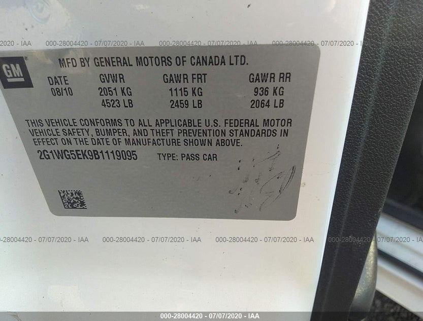 2G1WG5EK9B1119095