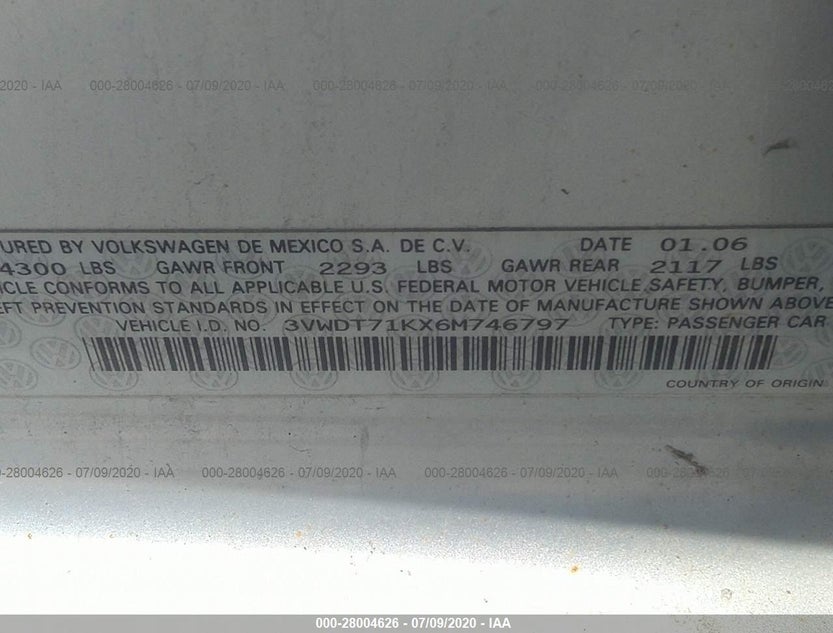 3VWDT71KX6M746797