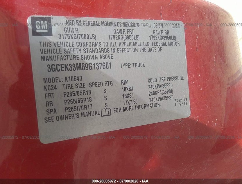 3GCEK33M69G137601