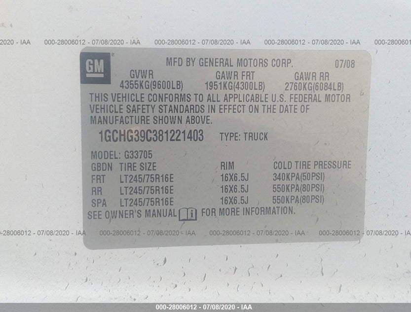 1GCHG39C381221403