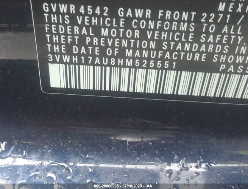 3VWH17AU8HM525551