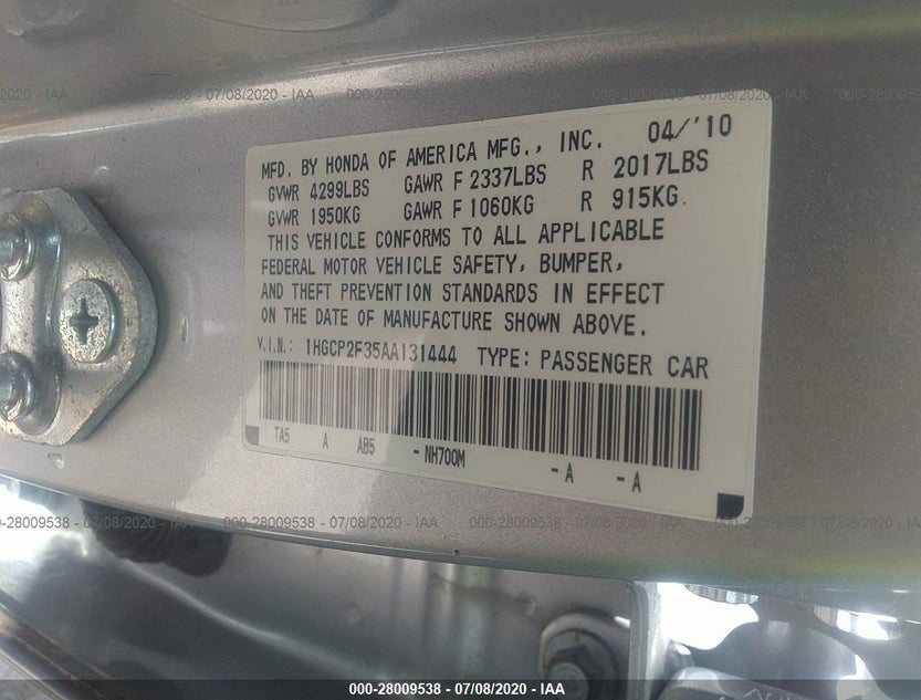 1HGCP2F35AA131444