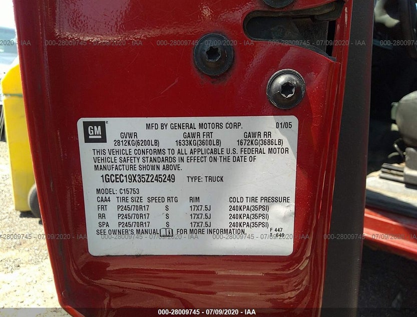 1GCEC19X35Z245249