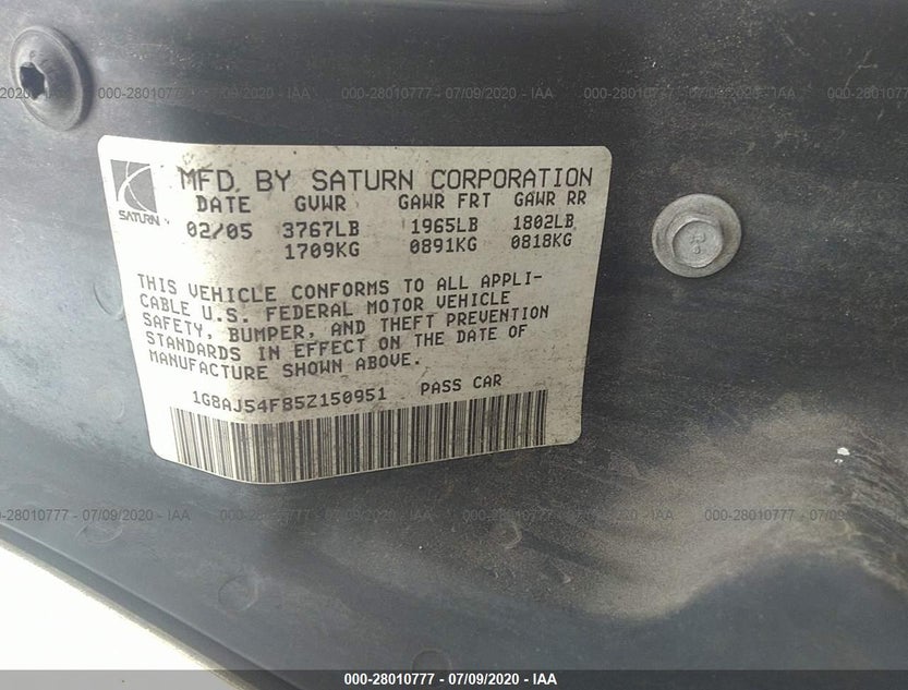 1G8AJ54F85Z150951
