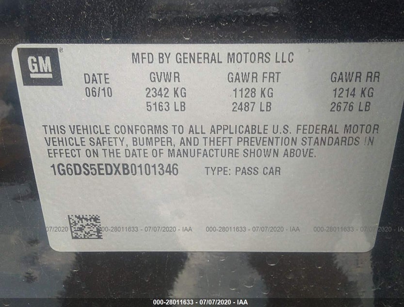 1G6DS5EDXB0101346