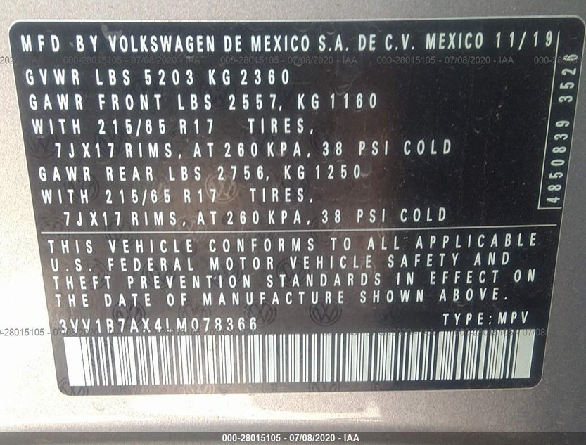 3VV1B7AX4LM078366