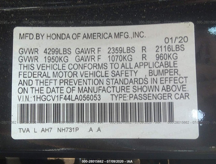 1HGCV1F44LA056053