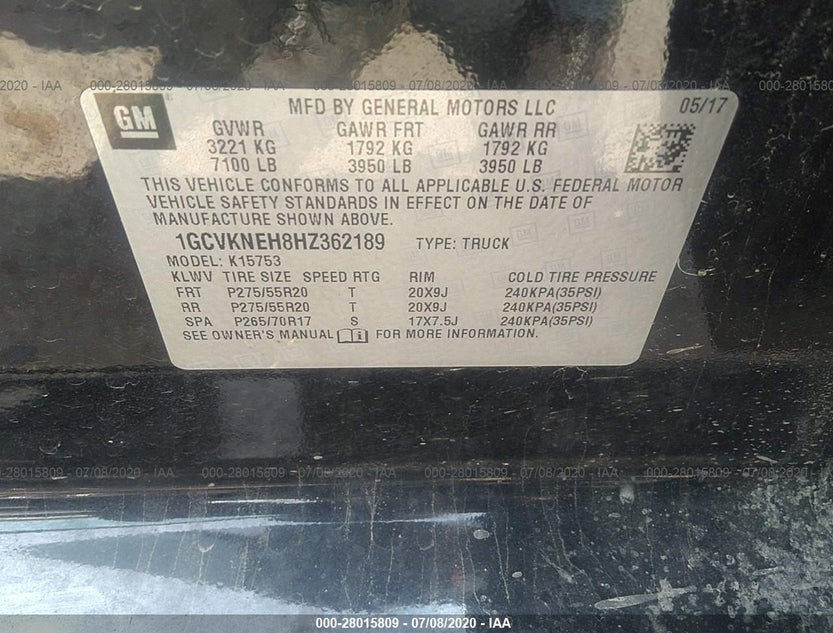1GCVKNEH8HZ362189