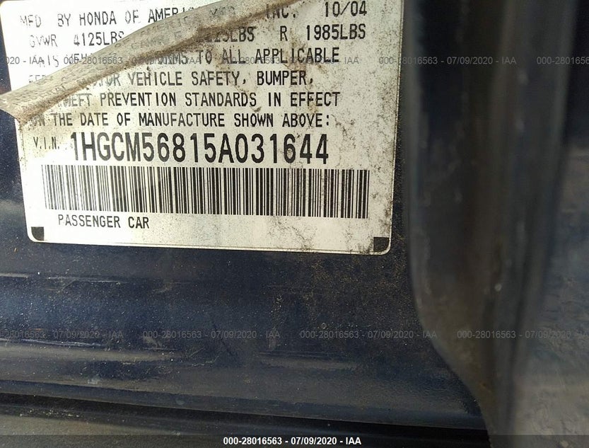 1HGCM56815A031644