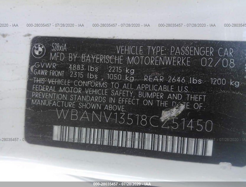 WBANV13518CZ51450
