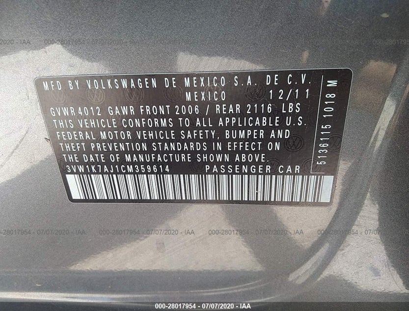3VW1K7AJ1CM359614