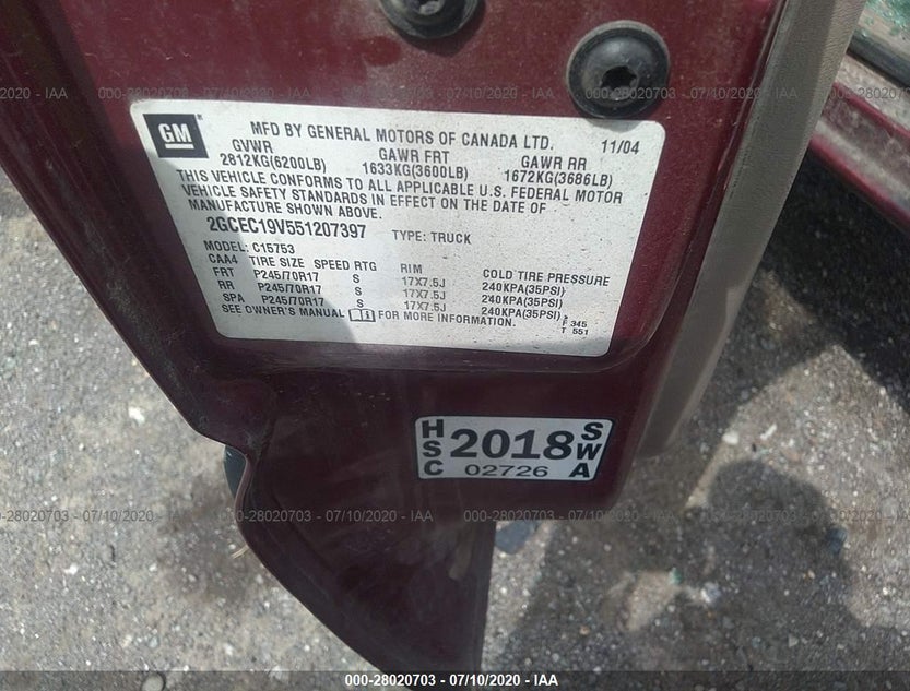 2GCEC19V551207397